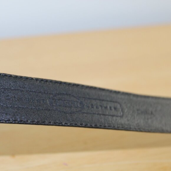 Fossil Black Leather Belt with Ornate Silver Hardware M - Picture 10 of 12